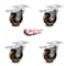 Service Caster 4 Inch High Temp Phenolic Swivel Top Plate Caster Set with Total Lock Brake SCC SCC-TTL20S414-PHSHT-4 - alternate 2